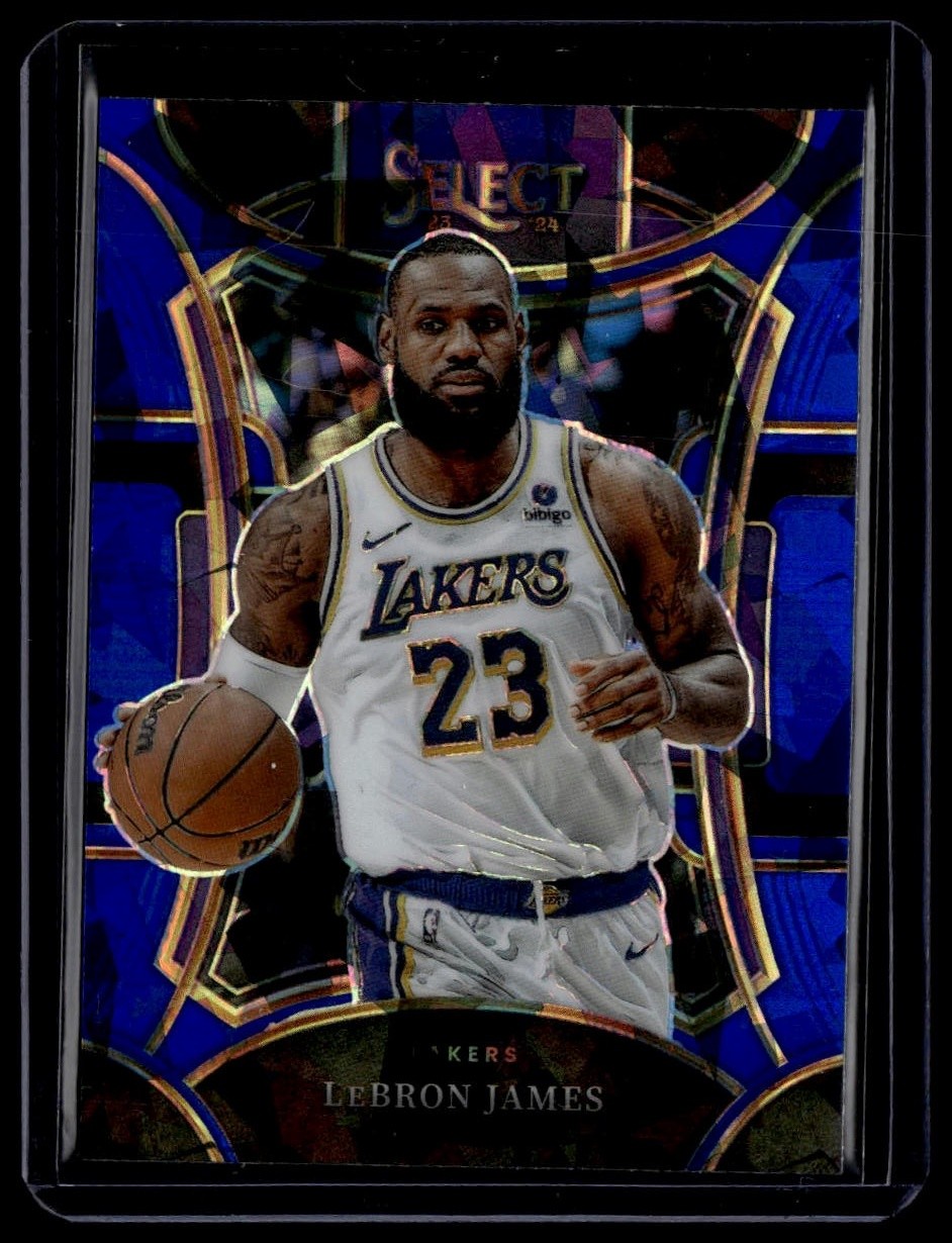 2023-24 Panini Select #335 LeBron James Blue Cracked Ice Prizms