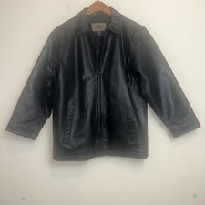 Vintage Gap Jacket Fine Leather Black Unisex Kids Collared Zip Front Y2K Gothic