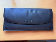 Coach Women's Darcy Soft Black Leather Envelope Wallet