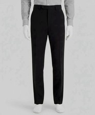 Nautica Men's Black Flat-Front Solid Stretch Suit Trousers Dress Pants Size 34W