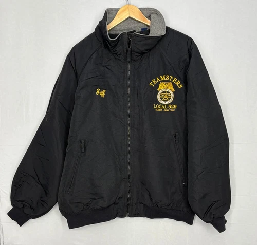 Sportsmaster Jacket Mens Black Teamsters Local 529 Embroidered XL Vintage Zipper - product listing photo