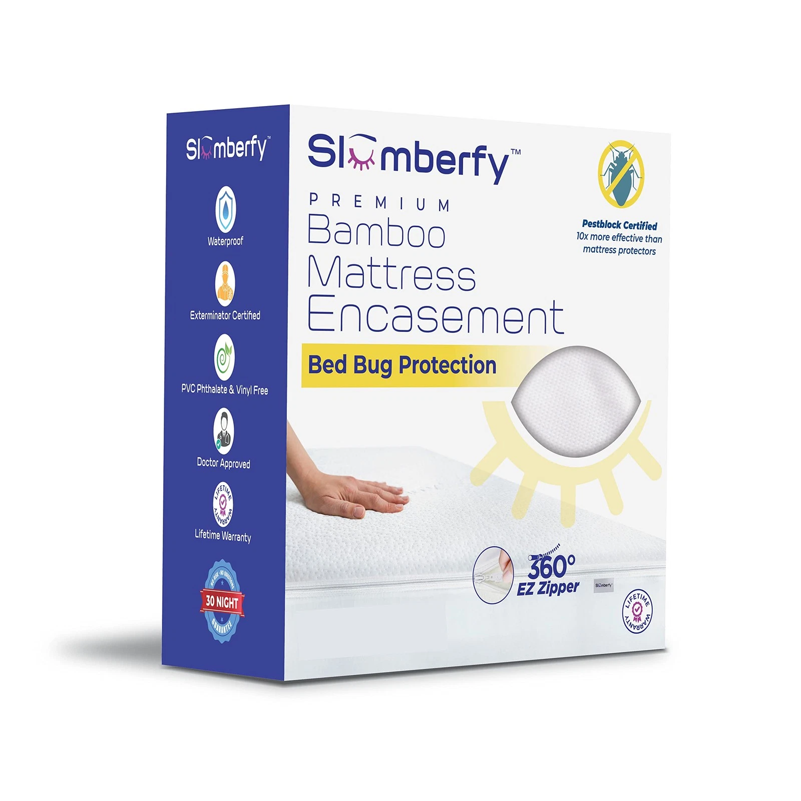 Full Size Waterproof Bamboo Mattress Encasement by Slumberfy Premium SkinSaf...