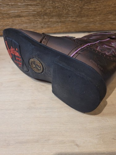 Justin Gypsy Cowboy Roper Stiefel US Größe 6 B UK 4 braun Leder Stahlkappe Qualität - Bild 9 von 23