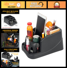 Universal Car Console Organizer - Big Plastic Storage With 2 Cup Holders Phone Universal Car Console Organizer - Big Plastic Storage With 2 Cup Holders Phone