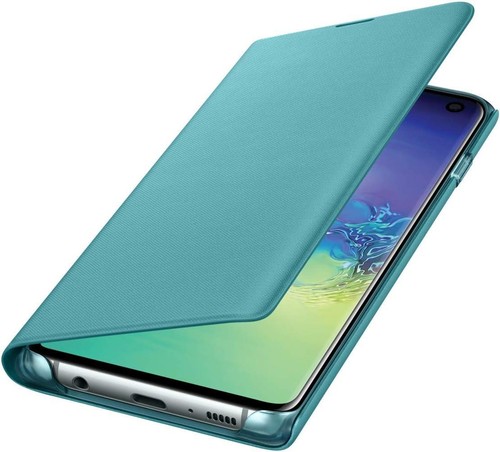 Genuine / Official Samsung Galaxy S10 LED View Case / Cover - Green - New - Afbeelding 2 van 4