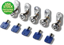 5 Pack Tubular Cam Locks Keyed Alike 1 Inch RV Cabinet Drawer Toolbox Storage