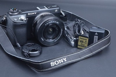 Sony Alpha NEX-6 Mirrorless Digital Camera Black 16-50mm Lens #L33