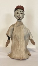 Pupazzo in legno indonesiano vintage - testa dipinta a mano - figura teatro tradizionale