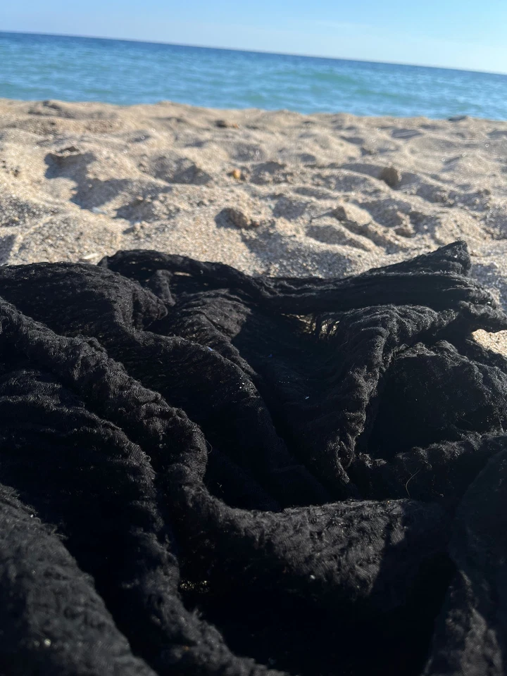 Black Linen Textured Fabric By 2 Meters, Sheer Sewing Fabric - Image 3 of 4