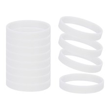 12 Pcs Rubber Bracelets, Glow in the Dark Silicone Bracelets Wristbands, White