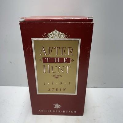 Anheuser Busch After the Hunt Lidded Stein 1991,  w Box. New Open Box