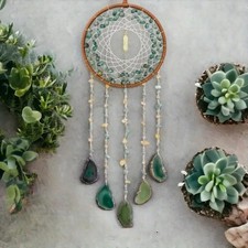 Boho Dream Catchers, Crystal Large Dreamcatcher Green Turquoise Suncatchers f...