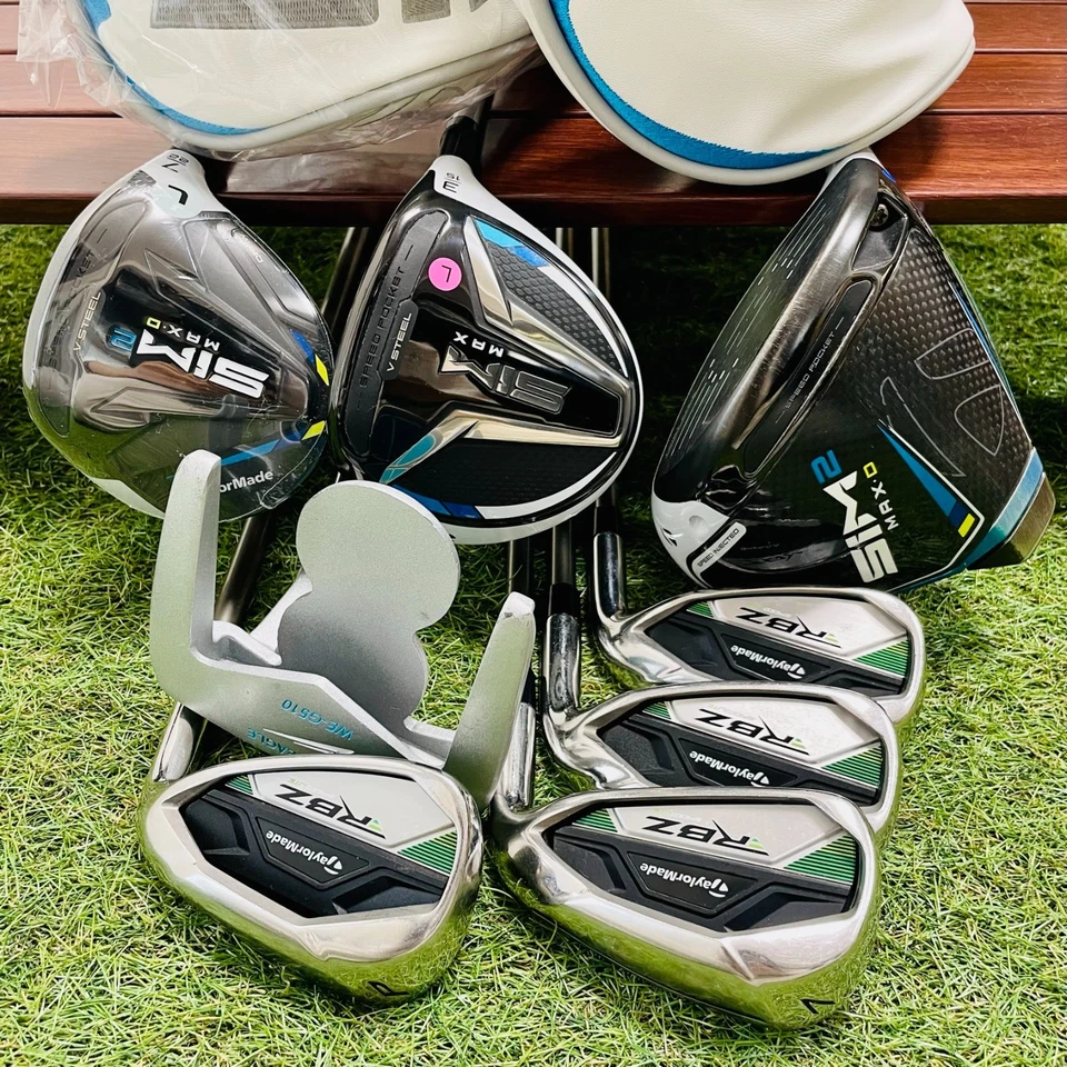 Ladies TaylorMade FullSet USED SIM2 1w SIM 3w RBZ Iron 789Pw New SIM2 7w 8pic - Image 2 of 4