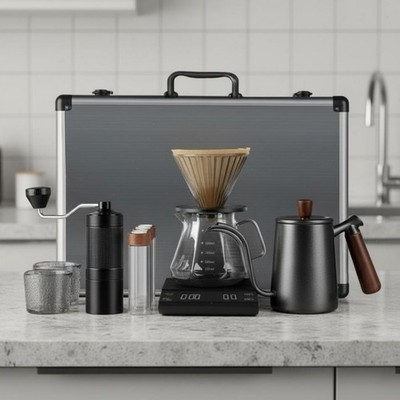 Hand Brew Coffee Kit Portable Steep over Coffee Brewer Set for Outdoor, Office