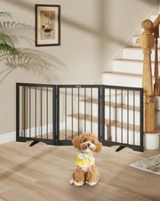Free Standing Dog Gate Indoor, Foldable Dog Gate for Doorways Stairs Black