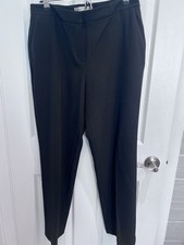 Kasper Women's Textured Straight-Leg Elastic-Waist Ankle Pants - Black 8