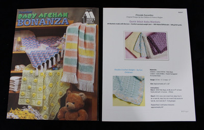 Crochet BABY AFGHAN BONANZA & QUICK STITCH Pattern Leaflets Lot of 2 Annie Attic