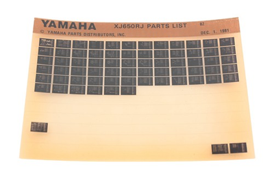 #ad #ad OEM Yamaha AM010 98 1982 XJ650RJ Parts List Microfiche Rev:12 1 1981 $10.45