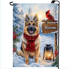 Welcome Winter Garden Flags 12X18 Double Sided, Small Burlap Holiday Snow German