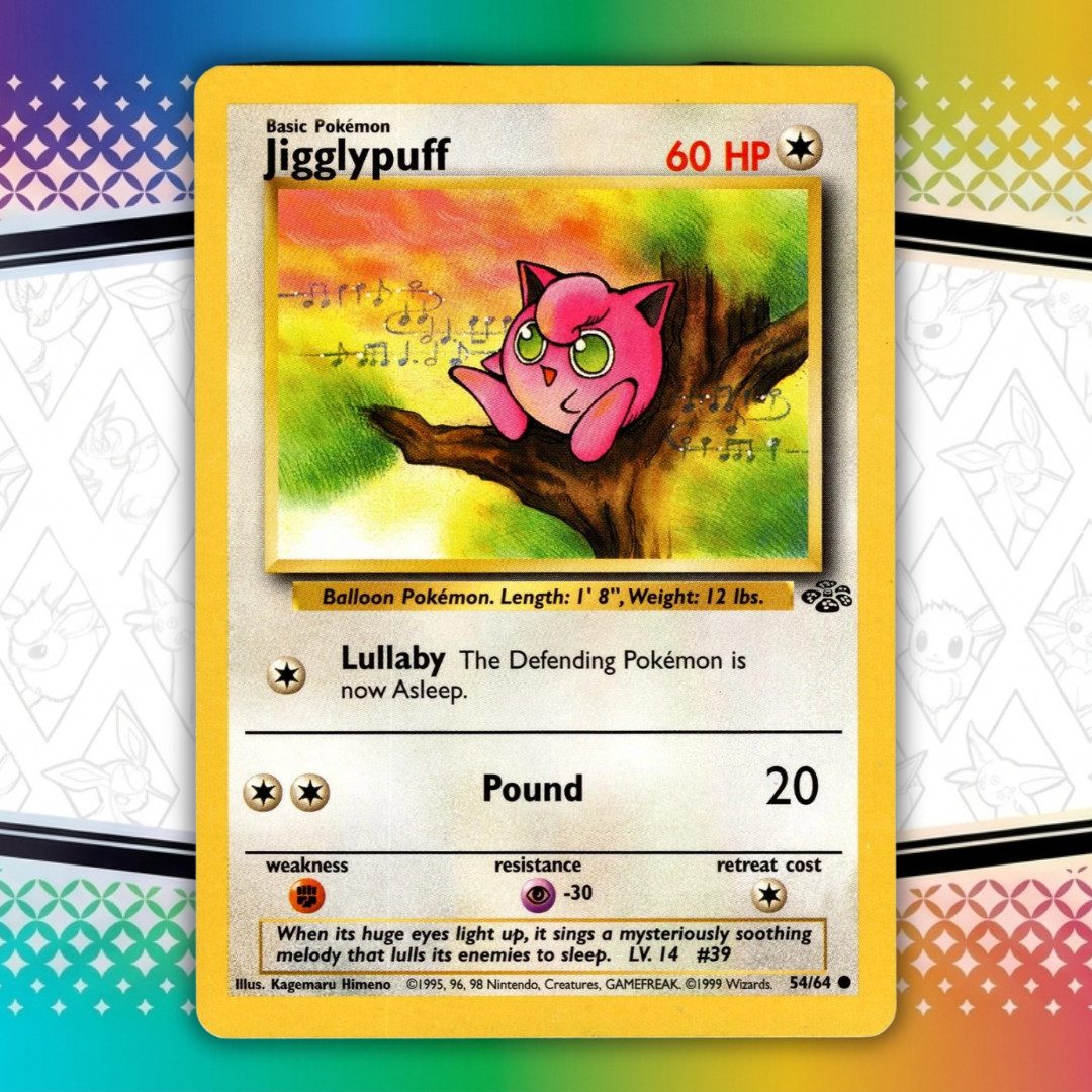 Jigglypuff 54/64 Vintage Jungle Unlimited Pokemon Card (LP - Almost Near Mint)