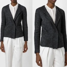 Isabel Marant Etolie Denzel Wool Jacket Women Sz 34 Gray Crop Buckle Classic