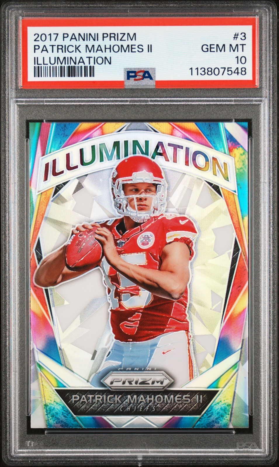 🔥 2017 PANINI PRIZM PATRICK MAHOMES II #3 ILLUMINATION ROOKIE GEM MINT PSA 10
