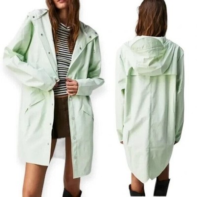 NEW * RAINS LONG MINERAL Waterproof Jacket Unisex - Sz LARGE