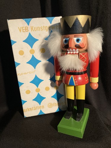 Vtg. Wood ERZGEBIRGE Classic NUTCRACKER SOLDIER German Democratic - Original Box