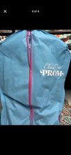 Cloud Nine Prom Blue Satin Strapless Rhinestone Bodice Lace-Up Back  Bag