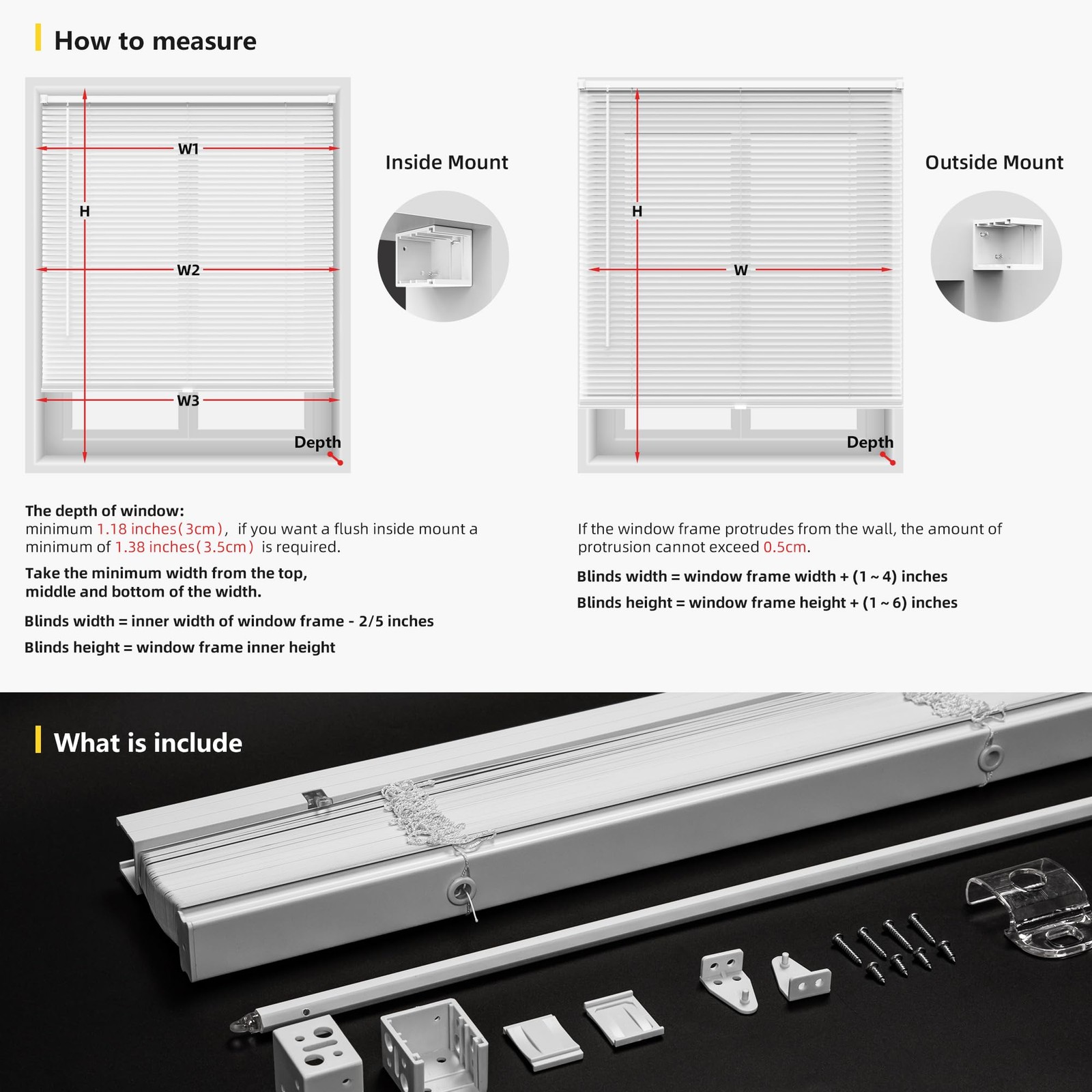 100% Privacy L-Shaped Blades Mini Blinds for Indoor Windows 1" Vinyl Cordless...