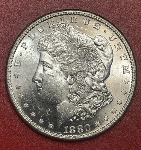 1880 S Morgan Silver Dollar, Choice Uncirculated.
