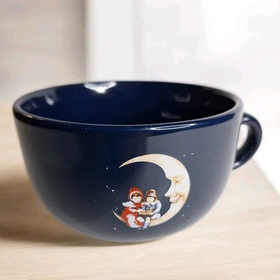 Maggi Cobalt Blue Soup Mug Bowl Oversized Ceramic Advertising Vintage Rare