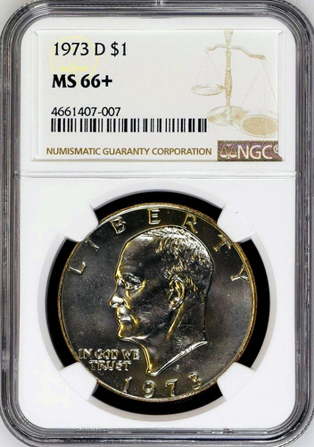 1973-D EISENHOWER “IKE” DOLLAR $1 NGC MS66+ “GORGEOUS!” “RARE!” - POP 25 ⭐️