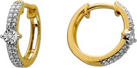 Diamant Creolen 13Mm Gold 585 14K Diamanten 0.15Ct