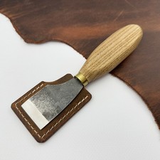Hand Forged Skiving Knife for Leather Working Handmade Gift Wood Handle Sheath