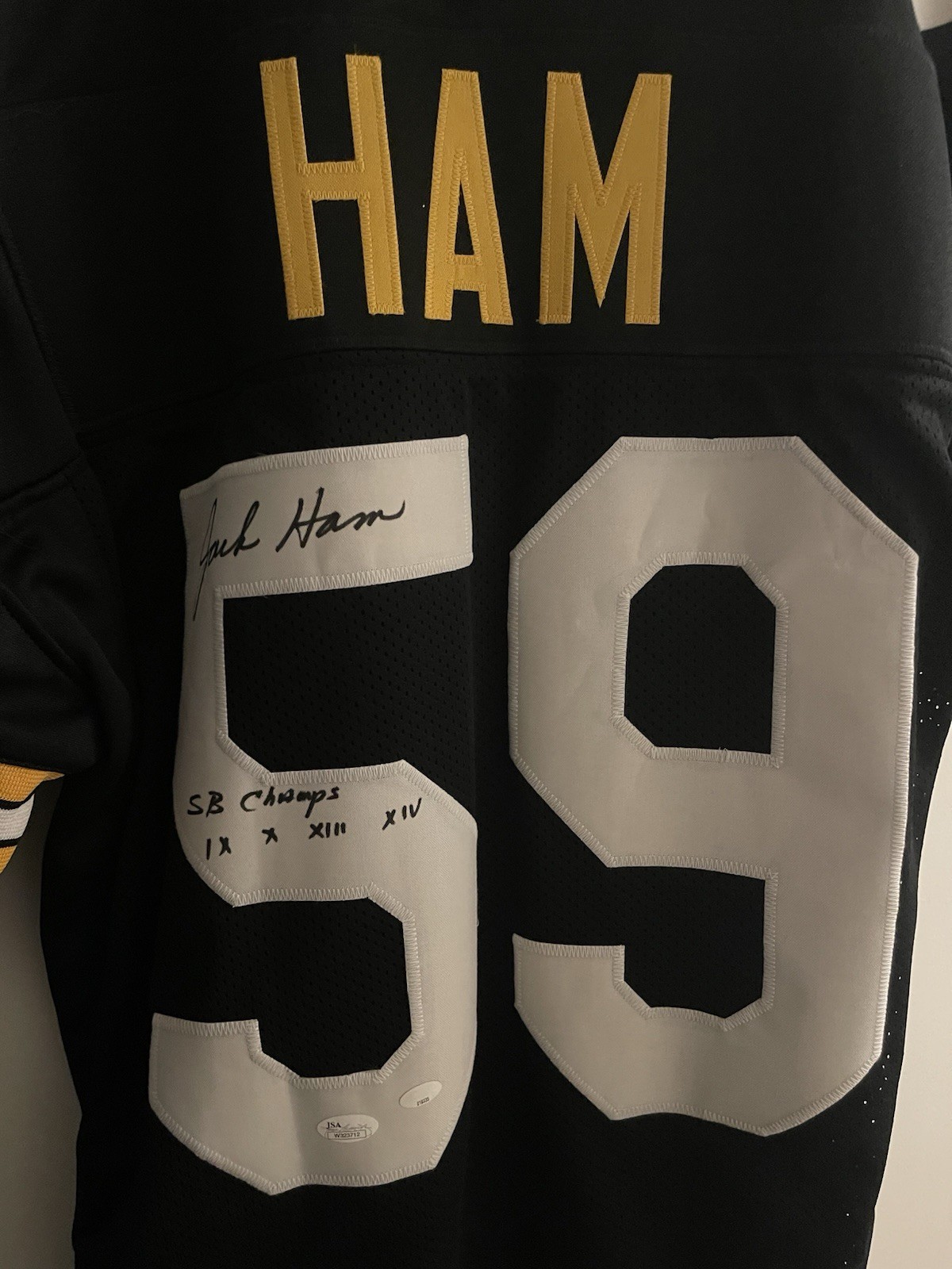Jack Ham Autographed Signed Pittsburgh Steelers Football Jersey With Inscription (JSA) 