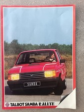catalogue publicitaire TALBOT SAMBA RALLYE 90 cv 1983
