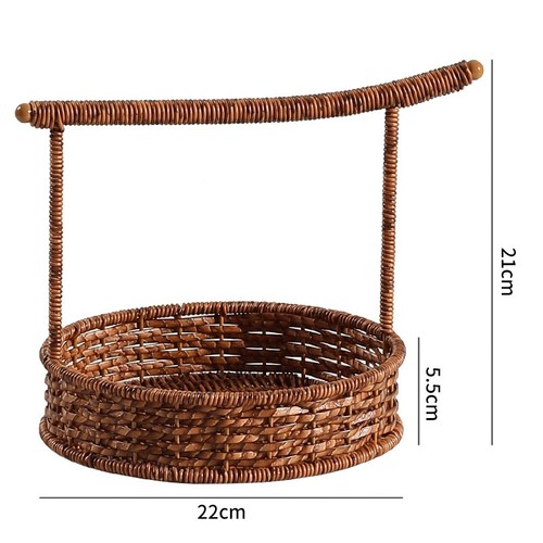 Snack and Fruit Basket with Handle Woven Divided Tray for Home and Kitchen Use - Zdjęcie 11 z 16