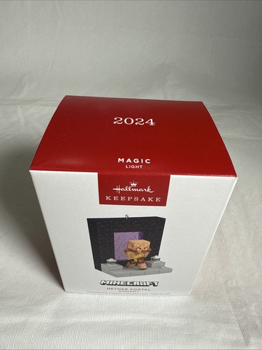 Hallmark Keepsake Minecraft PORTAL DE ÉTER con adorno de luz mágica 2024 NUEVO - Imagen 2 de 5