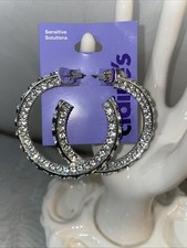 Hoops Earrings From Claire  s Silver Hoops Sensitive Solutions 3  