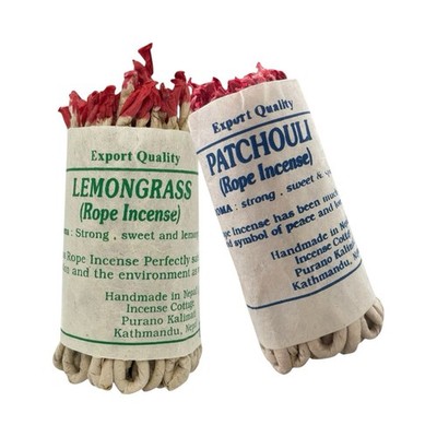 Tibean Lemongrass & Patchouli Rope Incense Set Of 2 Handmade In Nepal