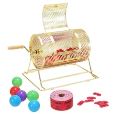 VEVOR Raffle Drum,Holds 2500 Tickets or 100 Ping Pong Balls, Metal Lottery Spinn