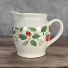 Vintage McCoy Strawberry Country Pitcher Milk Cream 1970's Retro Farm Decor