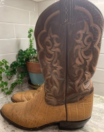 Tony Lama COGNAC VINTAGE WESTERN ROCKABILLY BUCKAROO BOOTS 11 D - Picture 4 of 12