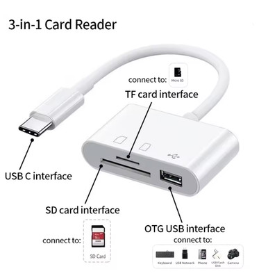 USB C auf SD Speicherkartenleser USB OTG Adapter