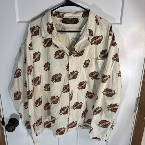 Vintage USA Harley Davidson Women’s XL - 23x26 - All Over Print Button Up
