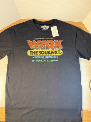 #ad Stranger Things 2025 Grafic T Shirt• WSQK The Squawk•Rockin Robin•NWT•Size M $14.99