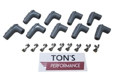 Set of 9 MSD Ignition 8850 Spark Plug Boot And Terminal Set 90 Degree with LOGO