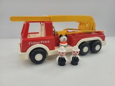 Vintage Fisher Price Fire Truck Engine 1988 Truck With Figures 2361