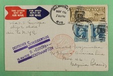 DR WHO 1932 CATAPULT FLIGHT EUROPA SHIP TO SHORE USA TO POLAND AIRMAIL R28899